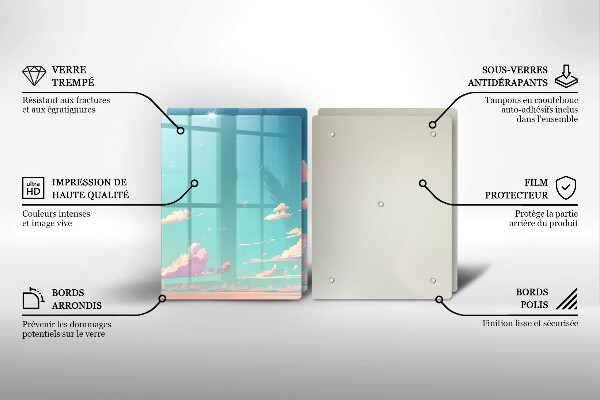 Glass chopping board Illustration sky