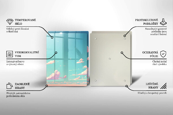 Glass chopping board Illustration sky