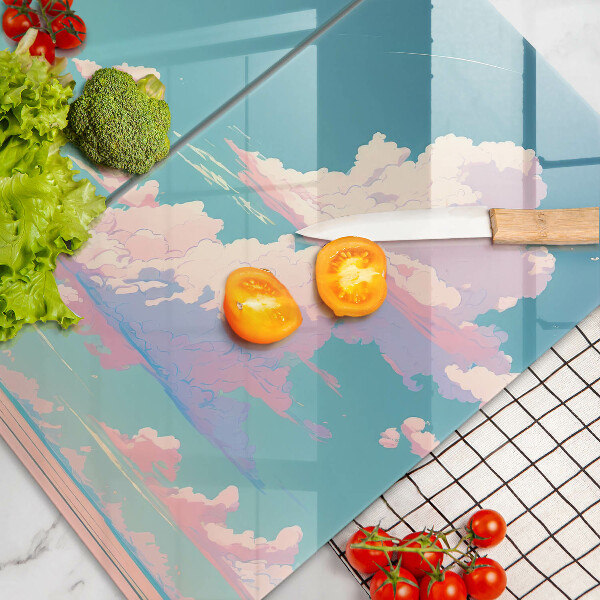Glass chopping board Illustration sky
