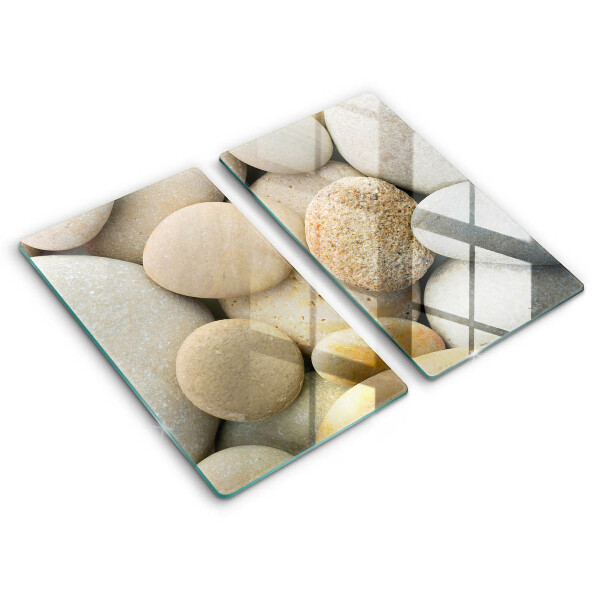 Glass chopping board Oval stone pattern