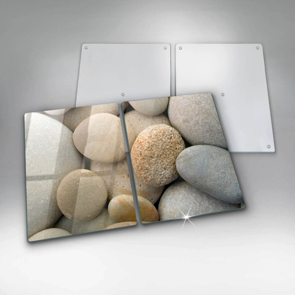 Glass chopping board Oval stone pattern