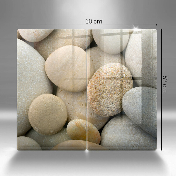 Glass chopping board Oval stone pattern