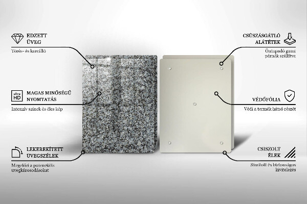 Glass chopping board Stone texture