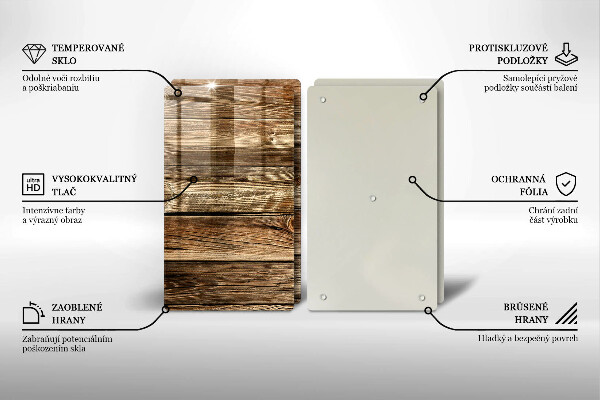 Glass chopping board Wood texture boards