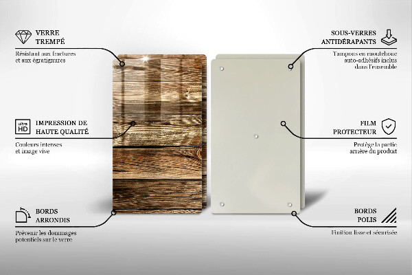 Glass chopping board Wood texture boards