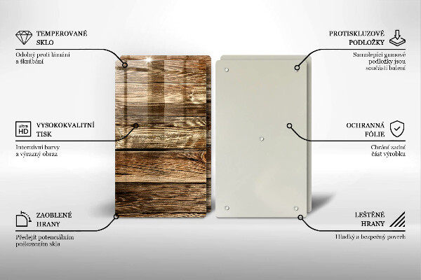Glass chopping board Wood texture boards