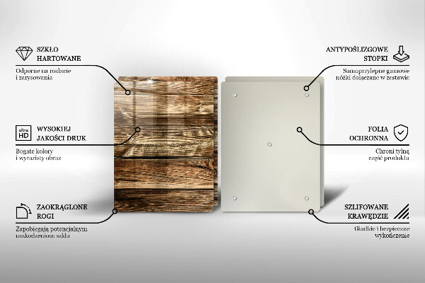 Glass chopping board Wood texture boards