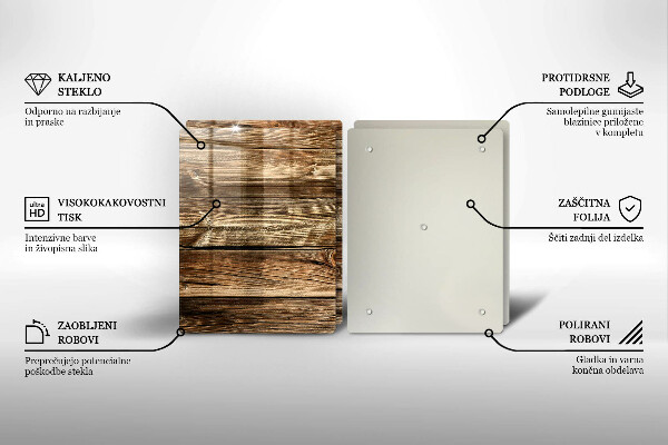 Glass chopping board Wood texture boards