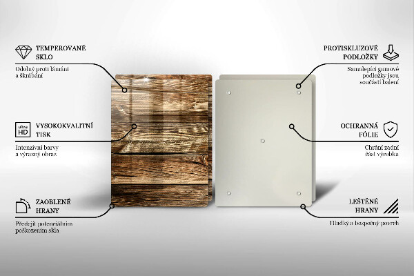 Glass chopping board Wood texture boards