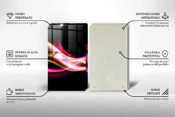 Glass chopping board Neon Smoke abstraction
