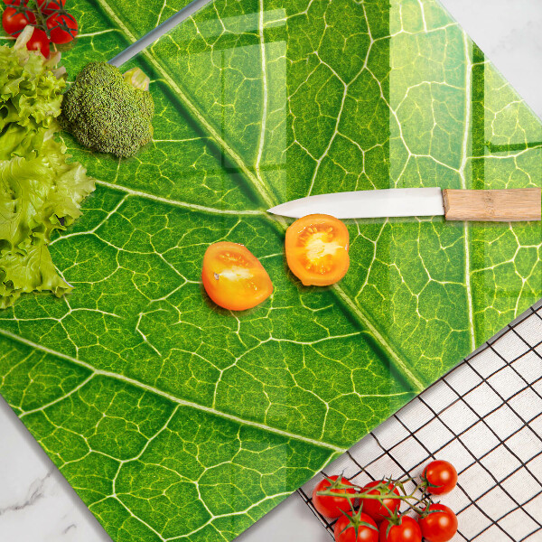 Glass chopping board Leaf lines nature