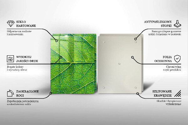 Glass chopping board Leaf lines nature