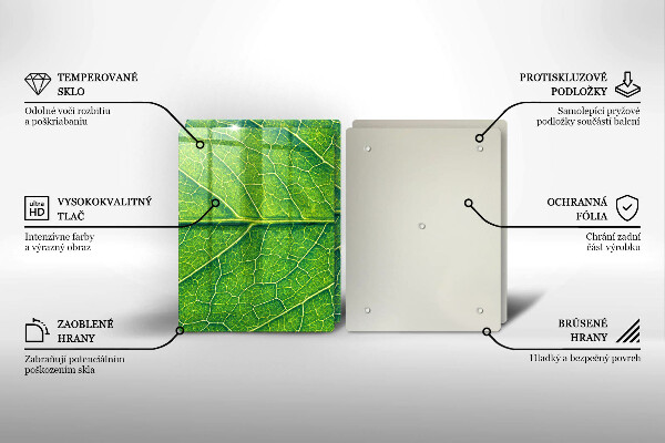 Glass chopping board Leaf lines nature