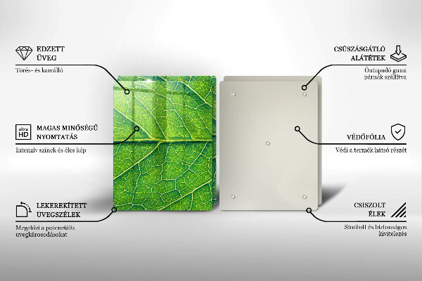 Glass chopping board Leaf lines nature