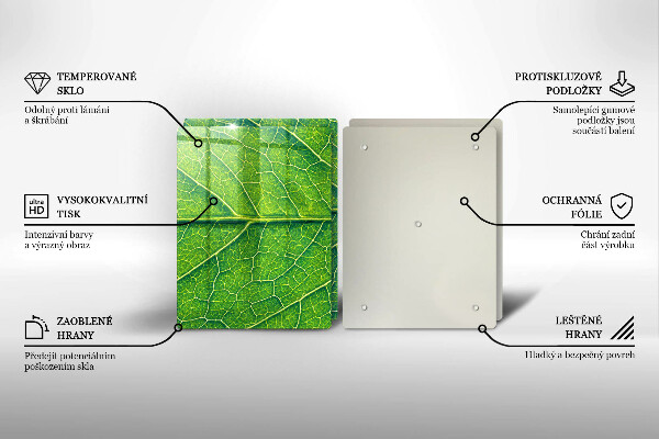 Glass chopping board Leaf lines nature