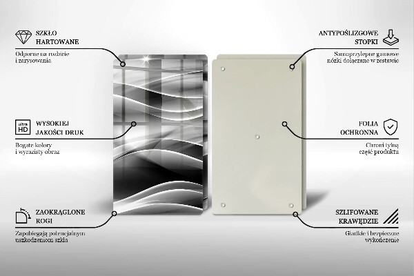 Glass chopping board Abstraction of smoke lines