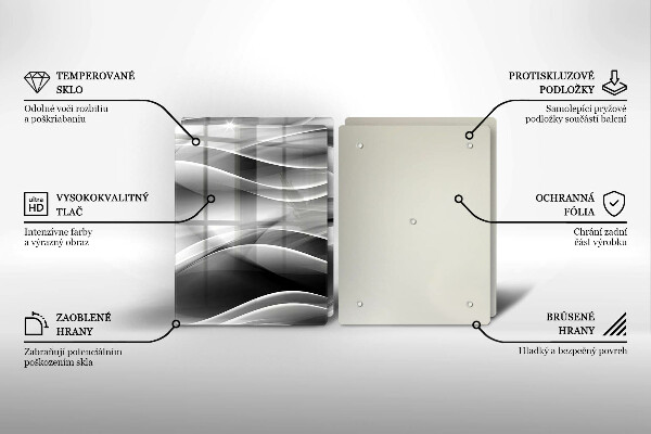 Glass chopping board Abstraction of smoke lines