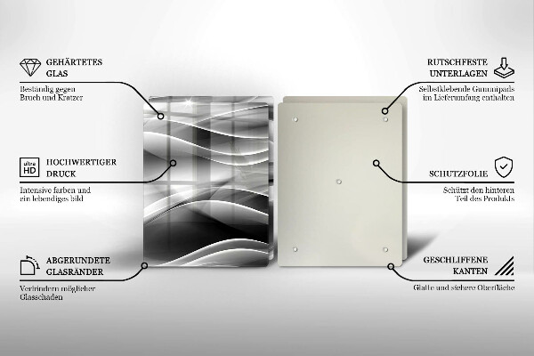 Glass chopping board Abstraction of smoke lines