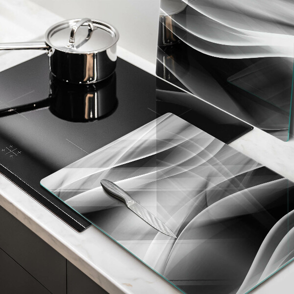 Glass chopping board Abstraction of smoke lines
