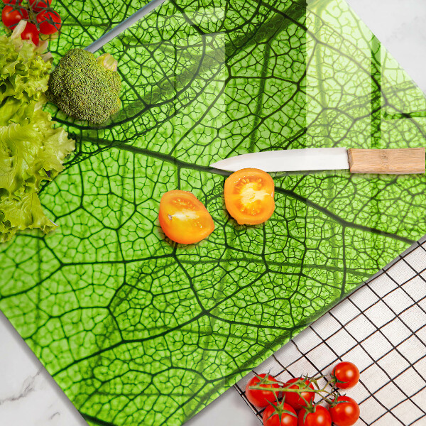 Glass chopping board Natura leaves