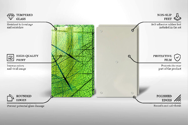 Glass chopping board Natura leaves