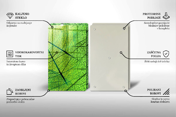 Glass chopping board Natura leaves