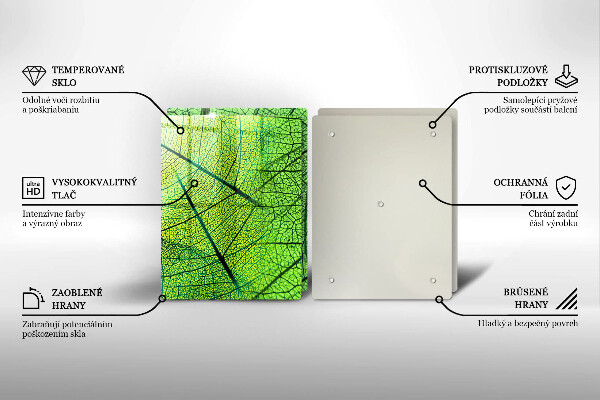 Glass chopping board Natura leaves