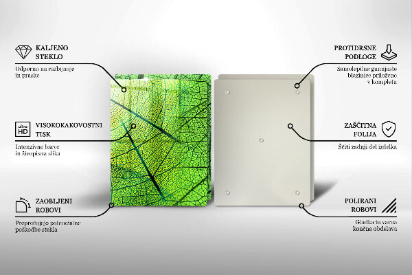 Glass chopping board Natura leaves