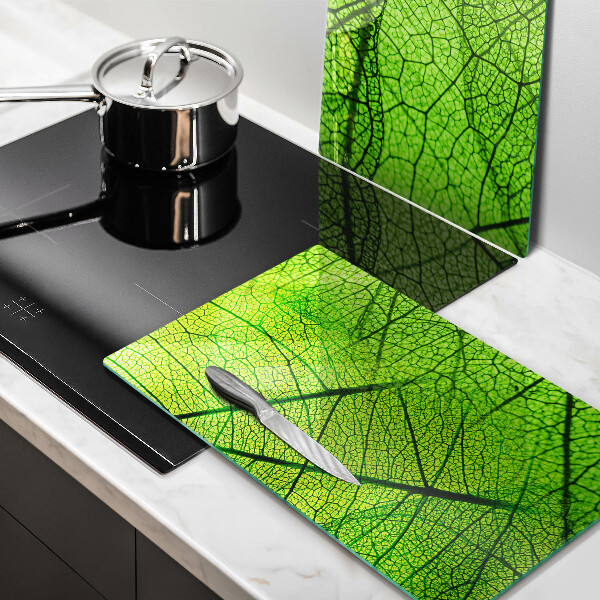 Glass chopping board Natura leaves