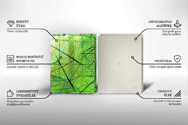 Glass chopping board Natura leaves