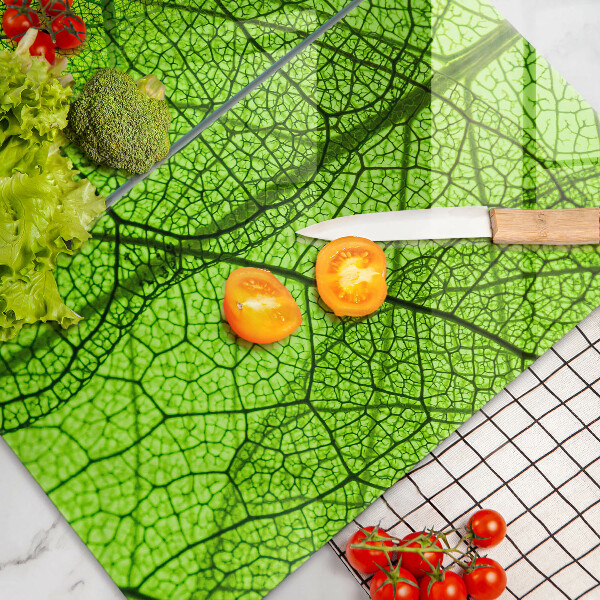 Glass chopping board Natura leaves