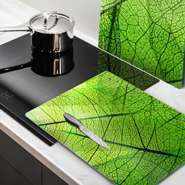 Glass chopping board Natura leaves