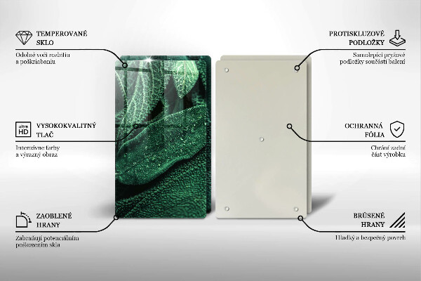 Glass chopping board Plant leaves