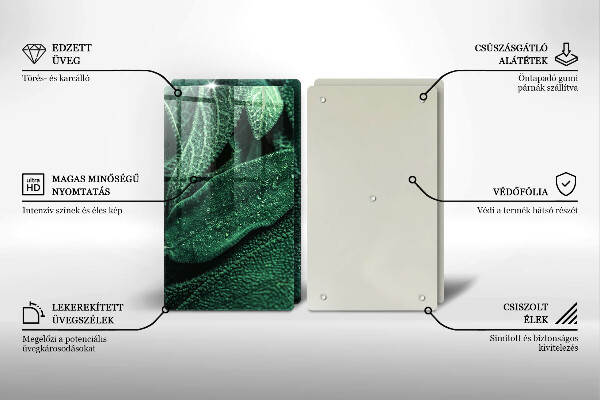 Glass chopping board Plant leaves