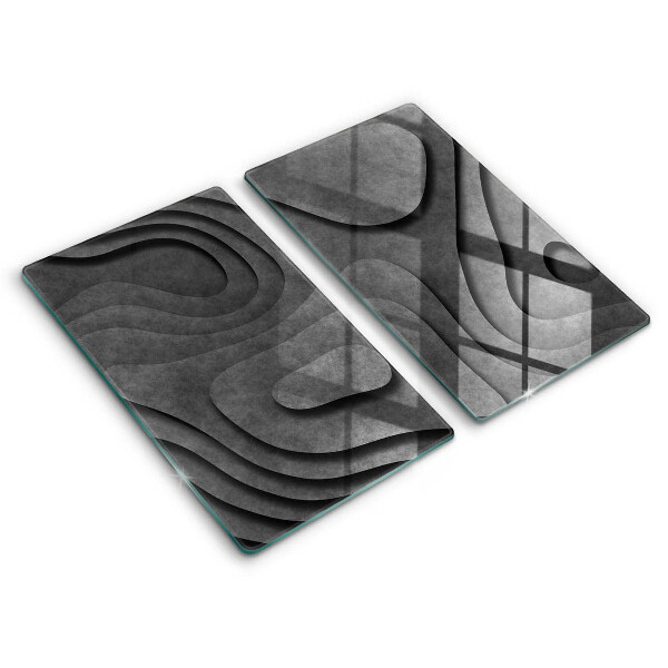 Glass chopping board 3D stone shapes