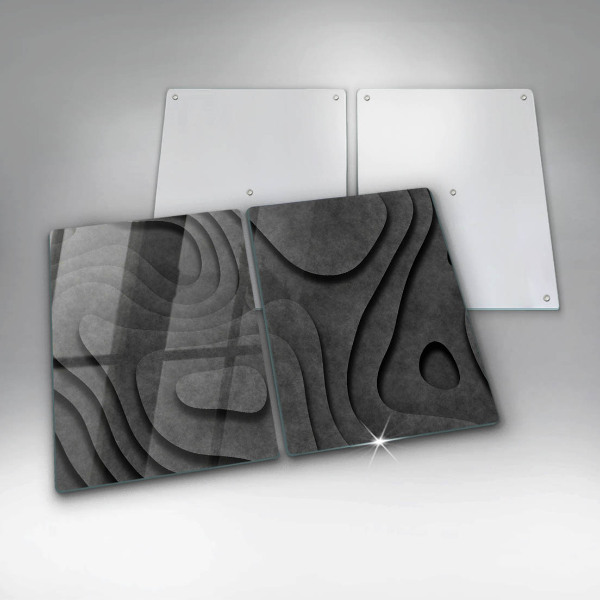 Glass chopping board 3D stone shapes