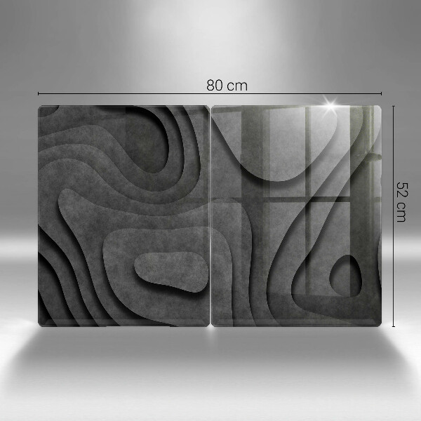 Glass chopping board 3D stone shapes