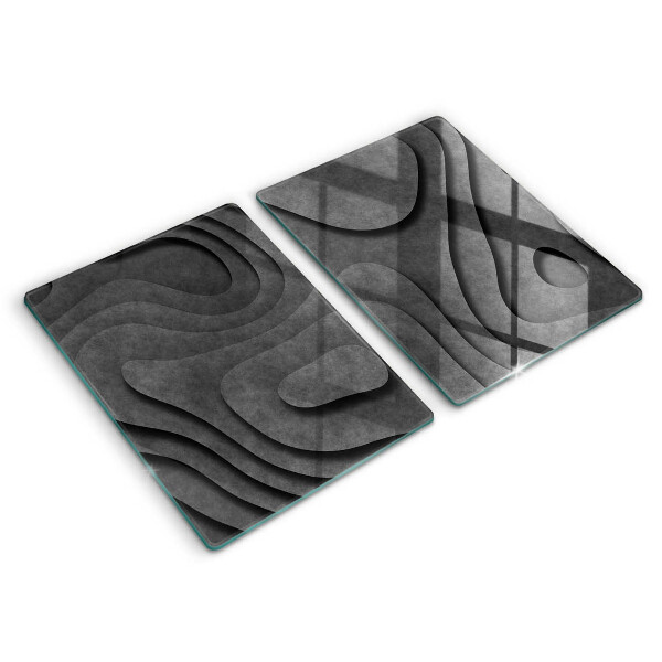 Glass chopping board 3D stone shapes