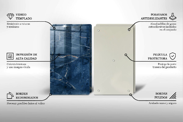 Glass chopping board Stone texture marble