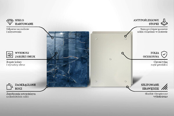 Glass chopping board Stone texture marble