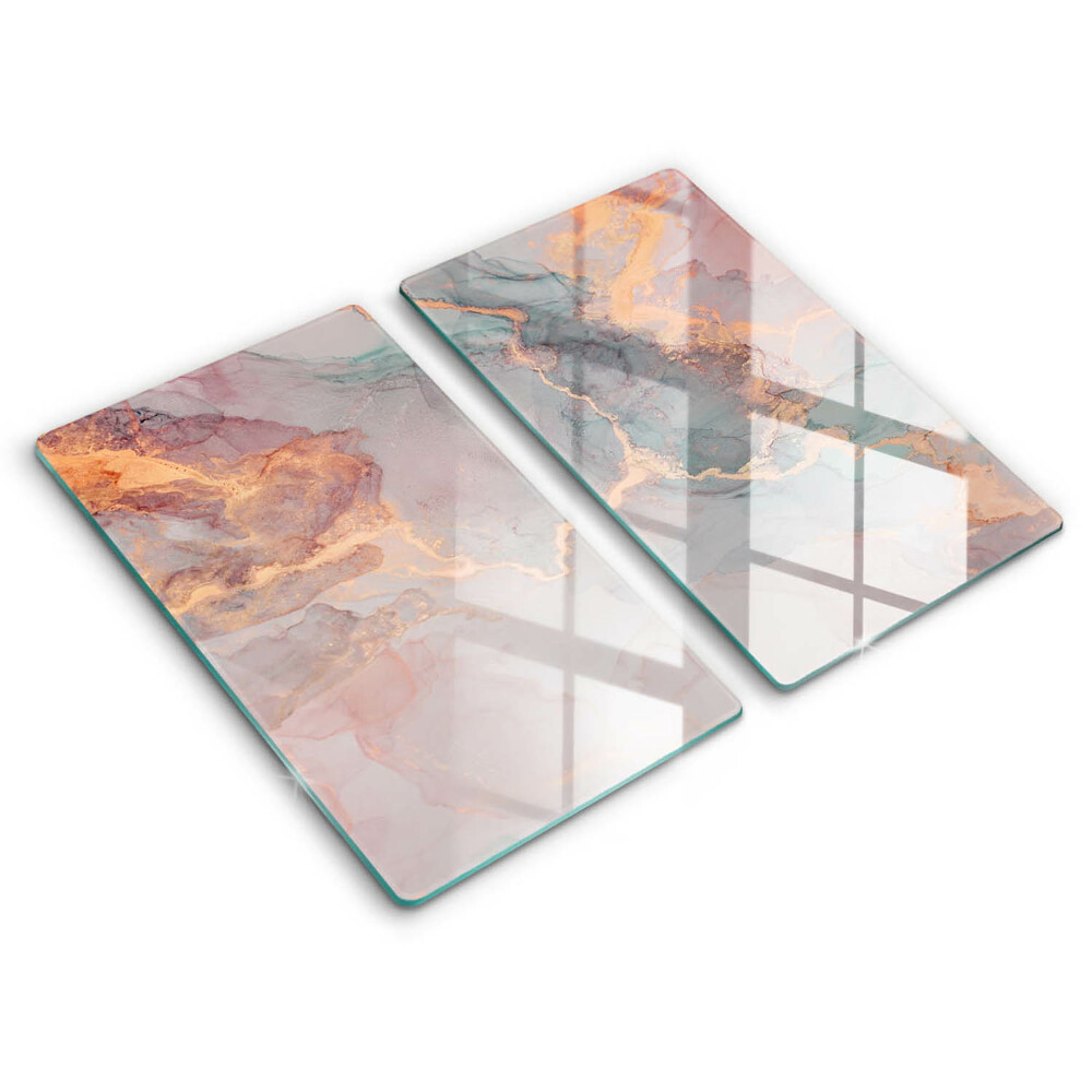 Glass chopping board Marble with gold