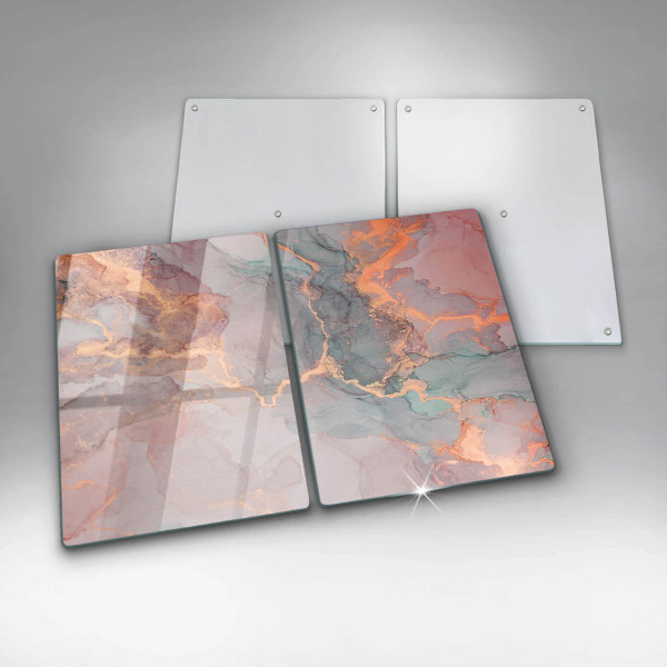 Glass chopping board Marble with gold