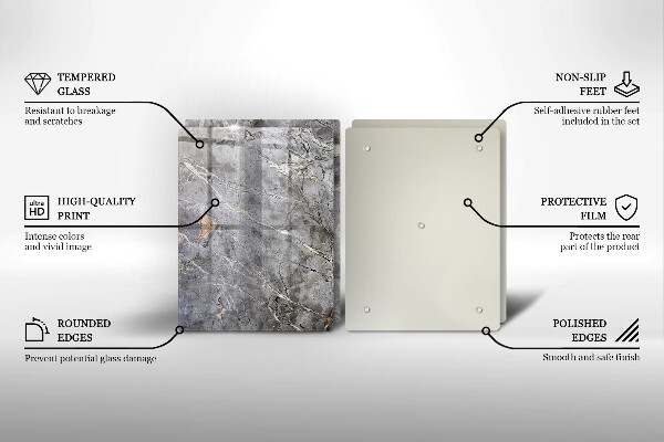 Glass chopping board Stone texture