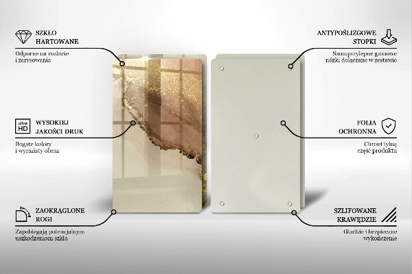 Glass chopping board Abstraction gold