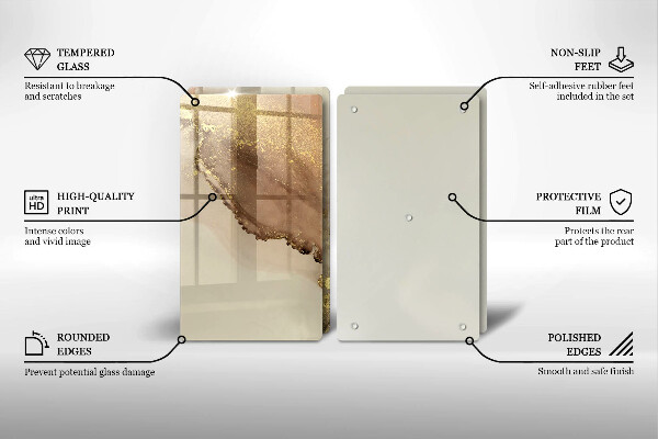 Glass chopping board Abstraction gold