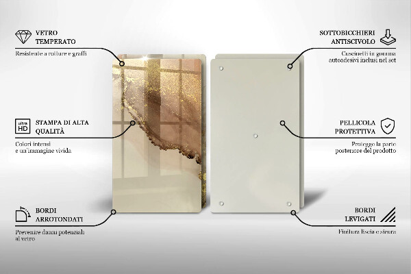 Glass chopping board Abstraction gold