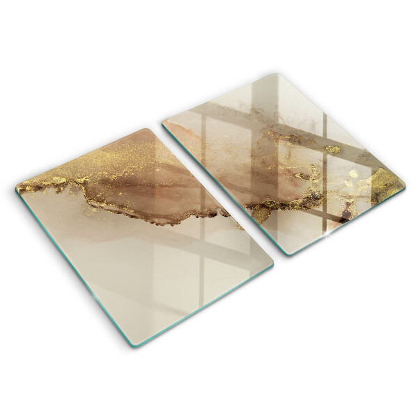 Glass chopping board Abstraction gold