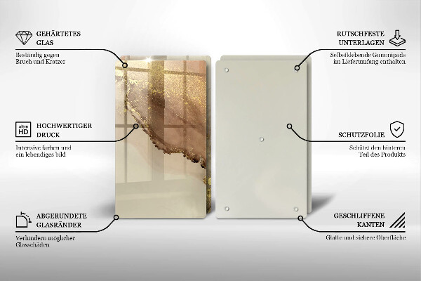 Glass chopping board Abstraction gold