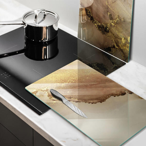 Glass chopping board Abstraction gold
