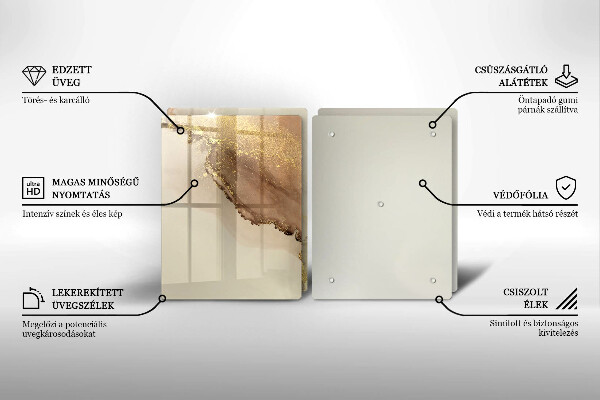Glass chopping board Abstraction gold
